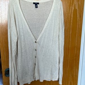 GAP long, thin v neck cardigan